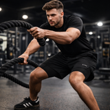 Men’s 2-in-1 Running Shorts with Compression Liner & Pockets - Black - Black