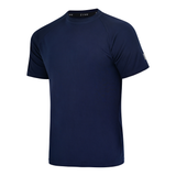 ZYNK® Men's Breathable Quick-Dry Gym T-Shirt with Reflective Sleeves - Plain Black
