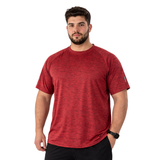 ZYNK® Men’s Quick-Dry Gym T-Shirt with Reflective Detail (XXL–4XL) (Melange Navy)