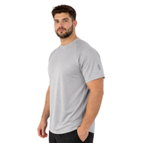 ZYNK® Men’s Quick-Dry Gym T-Shirt with Reflective Detail (XXL–4XL) (Plain Grey)