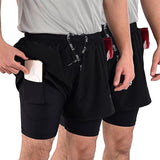 ZYNK® Men’s 2-in-1 Running Shorts (2-Pack) with Compression Liner & Pockets    (Black (Black)