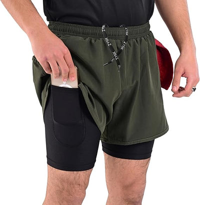 ZYNK® Men’s 2-in-1 Running Shorts with Compression Liner & Pockets