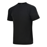 ZYNK® Men's Breathable Quick-Dry Gym T-Shirt with Reflective Sleeves - Melange Black