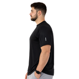 ZYNK® Men’s Quick-Dry Gym T-Shirt with Reflective Detail (XXL–4XL)      (Plain Black)