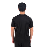 ZYNK® Men's Breathable Quick-Dry Gym T-Shirt with Reflective Sleeves - Plain Black