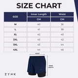 Men’s 2-in-1 Running Shorts with Compression Liner & Pockets - Black - Navy