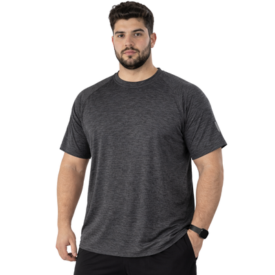 ZYNK® Men’s Quick-Dry Gym T-Shirt with Reflective Detail (XXL–4XL)      (Melange Maroon)