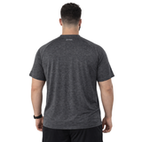ZYNK® Men’s Quick-Dry Gym T-Shirt with Reflective Detail (XXL–4XL)      (Melange Black)