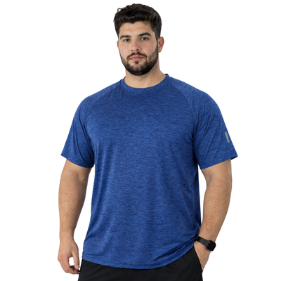 ZYNK® Men’s Quick-Dry Gym T-Shirt with Reflective Detail (XXL–4XL)      (Melange Maroon)