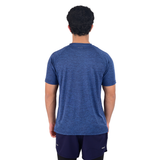 ZYNK® Men's Breathable Quick-Dry Gym T-Shirt with Reflective Sleeves - Melange Navy