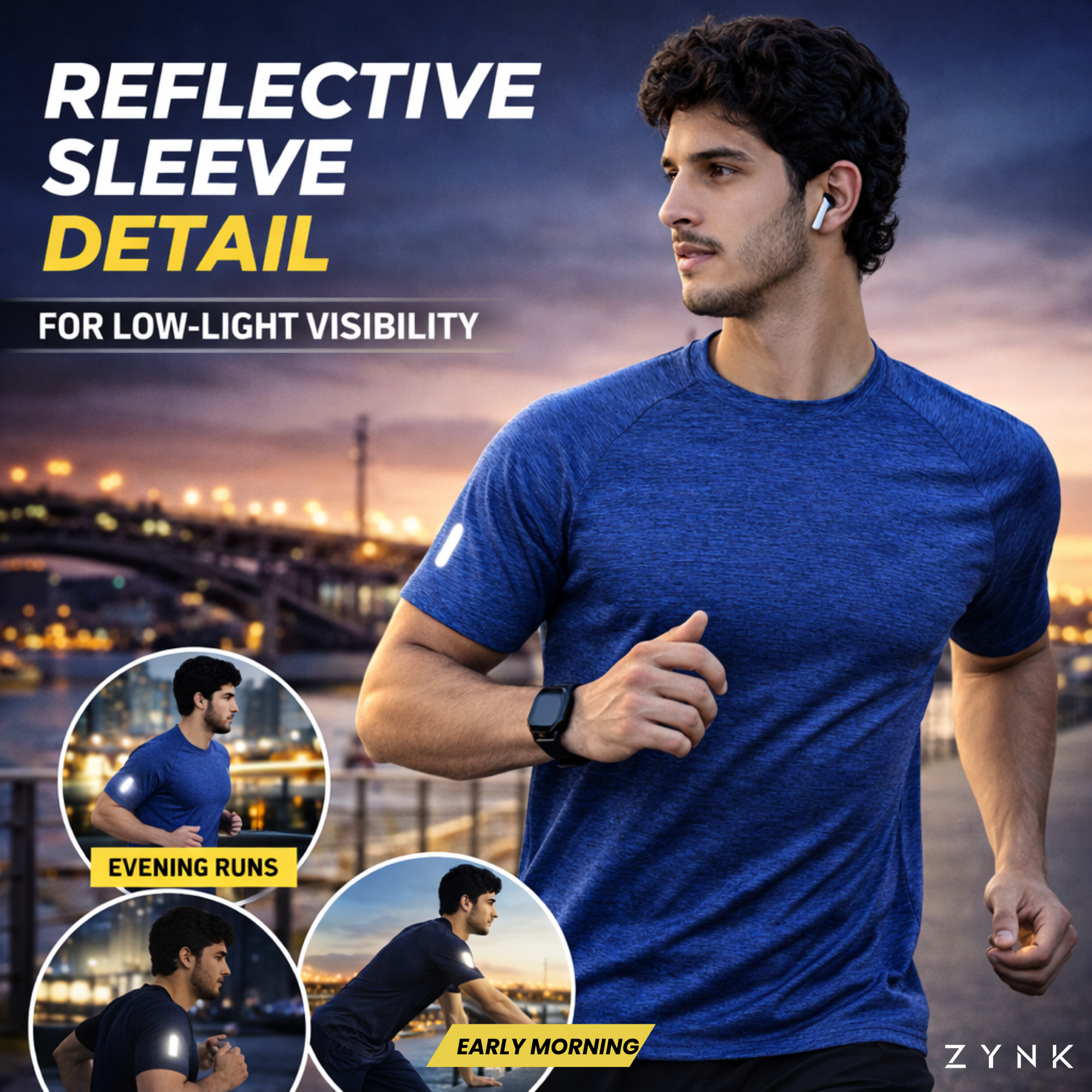 Men's 3-Pack Quick-Dry Performance Gym T-Shirt Melange
