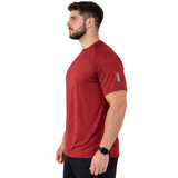 ZYNK® Men’s Quick-Dry Gym T-Shirt with Reflective Detail (XXL–4XL)      (Melange Maroon)