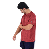 ZYNK® Men's Breathable Quick-Dry Gym T-Shirt with Reflective Sleeves - Melenge Maroon