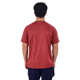 ZYNK® Men's Breathable Quick-Dry Gym T-Shirt with Reflective Sleeves - Melenge Maroon