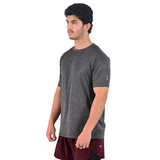ZYNK® Men's Breathable Quick-Dry Gym T-Shirt with Reflective Sleeves - Melange Black