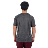 ZYNK® Men's Breathable Quick-Dry Gym T-Shirt with Reflective Sleeves - Melange Black