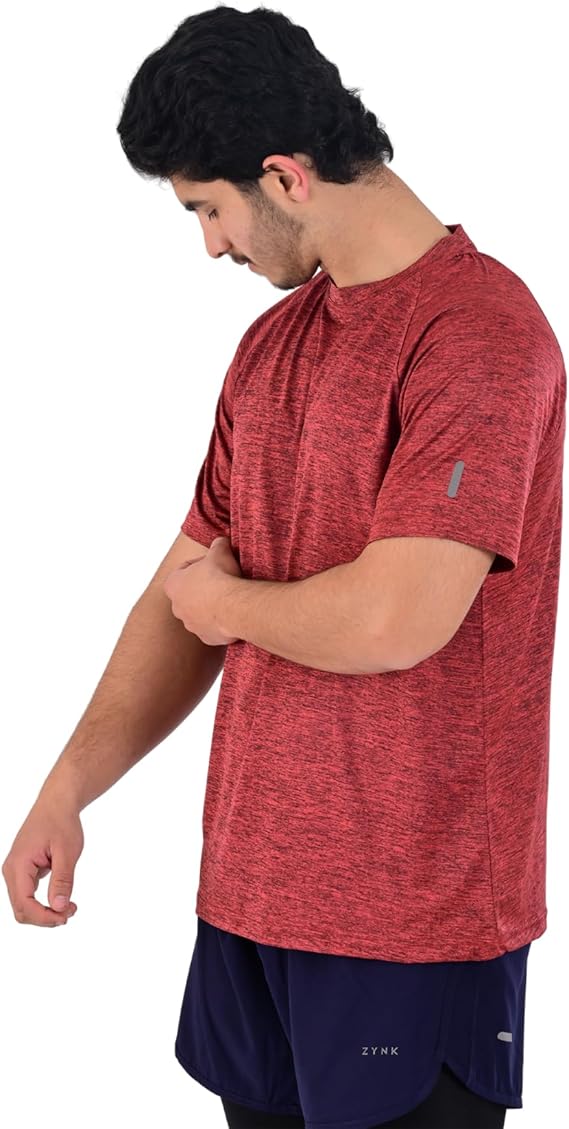 Zynk® Mens T Shirt Pack of 3, Workout Gym Sports Short Sleeve Shirts Men with Reflective Details, Quick Dry Breathable Running Top Men Moisture Wicking Activewear Gym Top, Men T Shirts Multipack S-4XL
