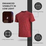 Zynk® Mens T Shirt Pack of 3, Workout Gym Sports Short Sleeve Shirts Men with Reflective Details, Quick Dry Breathable Running Top Men Moisture Wicking Activewear Gym Top, Men T Shirts Multipack S-4XL