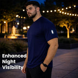 Zynk®Pack of 3 Plus Size Running T Shirts for Men UK, Lightweight Quick Dry Workout Gym Mens Shirts, Moisture Wicking Short Sleeve Tops for Gym Men with Reflective Tape, Pullover Mens T shirt, XXL-4XL